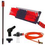 Telescopic Cleaning Brush, Starlyf Telescopic Hydrocleaner, Up to 7 Mt, Water Powered, Soap Dispenser, Cleaning Solar Panels, Window Cleaning Kit with Squeegee, Washing Trucks, Bus, Cars (7m)