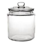 Olympia Biscotti Biscuit Cookie Jar with Lid 3.9 Litre, Clear Glass, Size: 252(H)x 200(Dia)mm - Sweets, Confectionery, Cereal, Pasta, Dry Food Storage Jar - Vintage Style, Dishwasher Safe | GG925