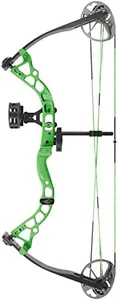 Diamond Archery Youth Atomic Bow - Fully Adjustable Equipped Durable Compound Bow | 6-29 LBS Draw Weight | 12"-24" Draw Length | 191 FPS, Left Hand, Green