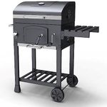 Gr8 Garden Large Adjustable Charcoal Rectangular BBQ Grill Garden Cart Trolley Barbecue Outdoor Patio Barbeque Portable With Lid Wheels Stand