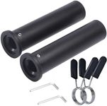 LAVVON Olympic Adapter Sleeve (2 PCS), Converts 1'' Standard Weight Plate Posts to 2'' Posts, Suitable for Barbell Bars, Heavy Duty Nylon and Removable end Cap Set Black