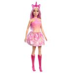 Barbie Unicorn Doll with Pink Fantasy Hair, Colorful Pink and Orange Outfit, and Unicorn-Themed Fantasy Accessories, HRR13