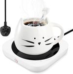 Coffee Mug Warmer, Mug Warmer for Desk, Cup Warmer with 3 Temperature Settings, Electric Beverage Warmer, 4H Auto Shut-Off, Candle & Tea & Coffee & Milk Warmer for Office Home Desk Use (UK Plug)