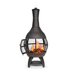 Dellonda Deluxe 360° Chiminea/Fire Pit/Outdoor Heater - Antique Bronze Finish - DG112