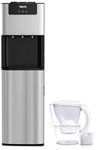 VECYS Self-Cleaning Bottom Loading Water Dispenser with Pitcher, 3-5 Gallon Water Cooler, 304 Stainless Steel Reservoirs & Intake Tube, Hot Cold Room Temperature, Child Safety Lock, UL/ETL Certified