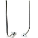 3’ Aerial Pole & Bracket | 3 Foot L Shaped Cranked Fascia/Loft Mast | Roof/Wall Mounting TV DAB Satellite Offset Kit | Loops