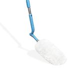 E-Cloth 2 in 1 Microfibre Extendable Duster, Household Floor, Wall and Ceiling Cleaner, Blue & White, Washable and Reusable, 1 Count