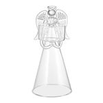 Angel Candle Holders Glass Tea Lights Stand Desktop Angel Figurine Table Centerpiece Sympathy Memorial for Christmas Holiday