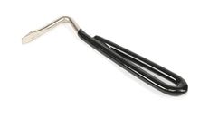 Freerein Equipment PACK of 10 - EZI-GROOM Pear Shaped Strong Metal Hoof Pick with Coloured Vinyl Handle for Grooming - (Black)