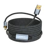 Nanxudyj Printer Cable 50ft/15m,Active USB Printer Cord 2.0 Type A Male to B Male Scanner Printer High Speed Nylon Braid Cord Compatible with HP, Canon, Dell, Epson, Lexmark, Xerox, Samsung and More