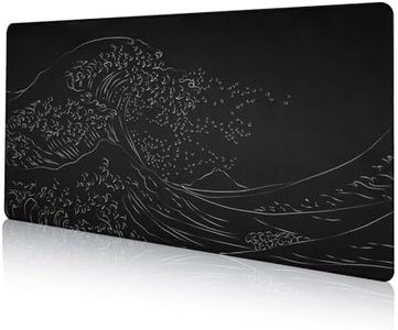 DAWNTREES 120x60cm Liquid Mouse Pad,Gaming Mouse Pad Keyboard Pad, Topographic Desk Pad Black and White Mouse Mat for Keyboard with Anti-Slip Rubber Base. (Waves, 120x60cm)