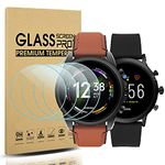 Diruite 4-Pack for Fossil Gen 6(2021)/Gen 5(2019) Screen Protector Tempered Glass for Fossil Gen 6/5 Men's(Women's) Smartwatch [2.5D 9H Hardness][Anti-Scratch][Optimized Version]