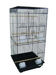 YML A6924 3/8" Bar Spacing Tall Flat Top Small Bird Cage, Black, 18" x 18"