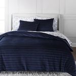 MARTHA STEWART 1 Printed Comforter - Pillow Shams | Fashion Cover | Crinkle Velvet Textured Bedding | All Season Comforter | Navy