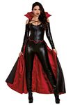 Dreamgirl Adult Vampire Costume for Women, Modern Gothic Female Vampire, Princess of Darkness Halloween Costume, Black/Red, Large