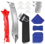 Caulking Tool, Stainless Steel Caulk Remover Tool& Grout Removal Tool, Silicone Sealant Finishing Tool Kit, Caulk Grout Remover Scraper for Kitchen Bathroom Window Sink Tile Joint