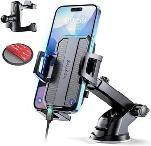 SUUSON Upgraded 3-in-1 Car Phone Holder Mount [Powerful Suction] Phone Mount for Car Dashboard Air Vent Windshield,for All iPhone Android Phone (Black)