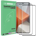 AOKUMA Tempered Glass for Xiaomi Redmi Note 13 Pro+/Redmi Note 13 Pro Plus 5G Screen Protector, Premium 3D Curved Edge Guard Film, Edge to Edge Full Screen Cover, work with most case(Black Edge)