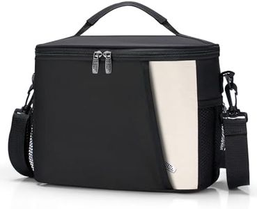 Yurblax Bolsa Termica Porta Alimentos 8.6L, Bolsa Comida Trabajo, Lunch Bag Portátil con Correa Ajustable, Bolsa Isotermica para Trabajo, Escuela, Picnic, Negro