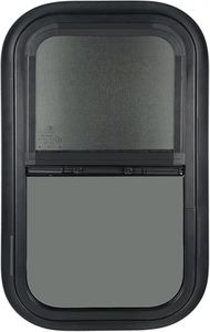 OUTPRIZE 2 Pack Vertical RV Window, 15" W x 22" H Tinted Sliding RV Window with Net Screen and Trim Ring, Fit for 1" or 1-1/2" Thickness Wall, DOT Approved