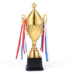 Caydo Award Trophy Gold Winner Trophy Cup with Golden Pen for Kids and Adults for Sports Events, Competitions, Tournaments, 37cm