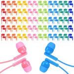 XOSDA Bulk Earbud Headphones 100 Pack Multi Colors Perfect for School Classroom Students Kids Children Gifts and Adults-Wholesale Disposable Earphones(Mixed Colors)