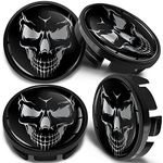 SkinoEu 4 x 65mm Wheel Centre Alloy Hub Center Caps Compatible with VW 3B7 601 171 / 6U7 601 171 Black Hubcaps CV 48