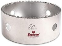 Starrett Diamond Grit Hole Saw - Ideal for Drilling Small Diameter Holes - 4-1/4" Diameter, 1-5/8" Cutting Depth, 5/8-18 Thread Size, XA2/XA10 Arbor Type, Silver - KD0414-N