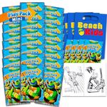 Teenage Mutant Ninja Turtles Mini Party Favors Set for Kids - Bundle with 24 Mini TMNT Play Packs with Coloring Pages, Stickers and More (Ninja Turtles Birthday Party Supplies)