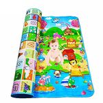 GION Double-Sided Reversible Multi Cow, Giraffe, Rat, Bird, ABCD Alphabets, Lion, Tiger, Bee, Fish, Fox, and Many More Printed Baby Crawling Mat, Non-Slip Portable Mattress Pad Type Play mat (1Pcs)