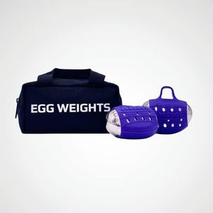 Egg Weights Knockout Max 5.0 lbs Set Bismuth Hand Weights with Anti-Slip Silicone Rubber Finger Loop for Shadowboxing, Kickboxing for Men and Women - 2 Eggs, 2.5 lbs Each + Free E-Book Workout Guide
