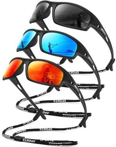OUKEMAX Polarized Sunglasses for Men, Sport Sun Glasses for Fishing Running UV Protection with Sunglasses Strap