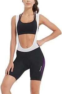 Santic Women's Cycling Bib Shorts Bicycle Tights 4D Padded Bike Shorts Breathable High Stretchy Cycling Shorts Purple
