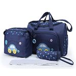 Baby Bucket Diaper Nappy Changing Baby Diaper Bag Mummy Bag Handbag-(Pack Of 4 Navy Blue), Womens