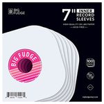 BIG FUDGE Vinyl Record Inner Sleeves - 7 inch x 100 Pcs - Heavyweight & Acid-Free Paper Album Covers - Anti Static Protective Sleeve for Your LP & Single Records