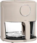 Cook with Color 1200W 4Qt Air Fryer: Stylish Design, Glass Basket, Dishwasher Safe, Digital Display, 6 Presets - Variable Temp 175°F to 400°F & 60-Min Timer - Greige