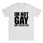 Im Not Gay Mens T-Shirt Large White Funny Joke Rude Offensive Gift Present