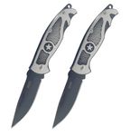 Shruthi Foldable Knife (Manual) For Kitchen, Home, Travel and Office Tool carbon steel Assorted Colour/Design Pack of 2