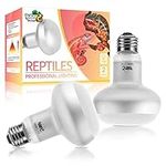 LUCKY HERP Intense Heat Lamp Bulbs for Reptiles 100W 2 Pack, UVA Daylight Reptile Heat Lamp, Reptile Basking Heat Light Bulb for Amphibian, Tortoise, Bearded Dragon, Lizard, Turtle, Snake