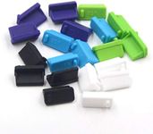 20 Pcs 5Colors Silicone USB Type A,USB Port Standard-A Female Anti Dust Cover Plugs Protector Stopper Cap for Desktop PC Laptops (Black,White,Purple,Green,Blue)