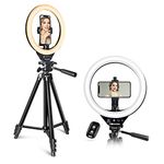 UBeesize 10’’ LED Ring Light with Stand and Phone Holder, Selfie Halo Light for Photography/Makeup/Vlogging/Live Streaming, Compatible with Phones and Cameras (2020 Version)