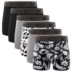 Natural Feelings Boxer Briefs Mens Underwear Cotton Men's Boxer Briefs Pack with Pouch Fly M