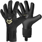 WVVOU Professional Goalkeeper Gloves for Adults and Youth Soccer Goalie Gloves Breathable Soccer Gloves High Performance Guantes De Portero with 4+3mm Sticky Super Grip Latex Palm (Black, 6)