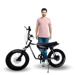 VIGOREBIKE Men ZE Electric Cycle with Dual Disc Brakes, 350w Hub Motor, 5.8Ah Li-Ion Battery, 95% Pre-Assembled with Charger, Black Color,Fat Tyre Cycle 20 x 400 Inches, 20 Inch