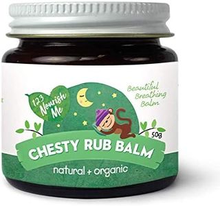 123 Nourish Me Chesty Rub Balm - Natural Chest Rub Balm for Kids, Adults | Organic Essential Oils to Clear Stuffy Noses and Improve Sleep | Made in Australia