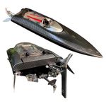 Ssccgym 25inch D022 Large Remote Control Boat for Adults Boys Experts Alloy Tail Kits RC Brushless Watercraft 50km/h 31mph 3S/4S Battery & LED 4WD Full-Functions RC Sail