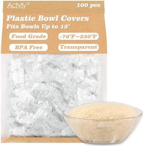 Actvty Bowl Covers for Bread Proofing, 100pcs Large Shower Caps for Sourdough Bread, Fits Bowls Up to 13", Stretchable Reusable Plastic Bowl Cover BPA Free Food Grade