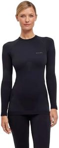 FALKE Women's Warm Base Layer Top, Black, L