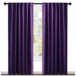 NICETOWN Thick Blackout Curtain Panels - 84 Inch Length Living Room Thermal Insulated Back Tab/Rod Pocket Draperies (W52 x L84, Royal Purple, 2 Pcs)