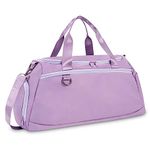 Sports Tote Gym Bag, Cloudgree Travel Duffel Bag for Sports, Gyms and Weekend Getaway, Waterproof Luggage Bag with Shoes and Wet Clothes Compartments, Carry-on Overnight Bag for Men Women (Purple)